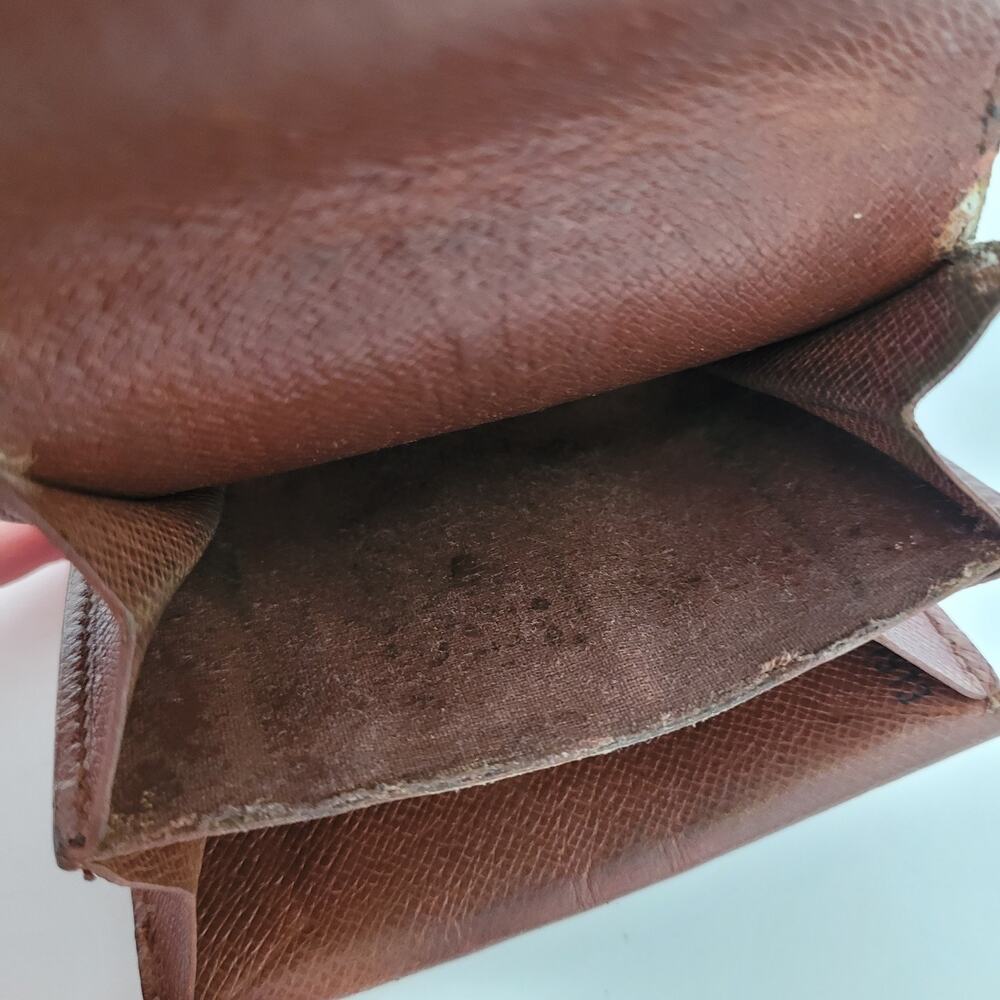 Louis Vuitton Vintage Mini Coin Holder Wallet Small Brown Horseshoe Bifold Logo - Picture 6 of 15